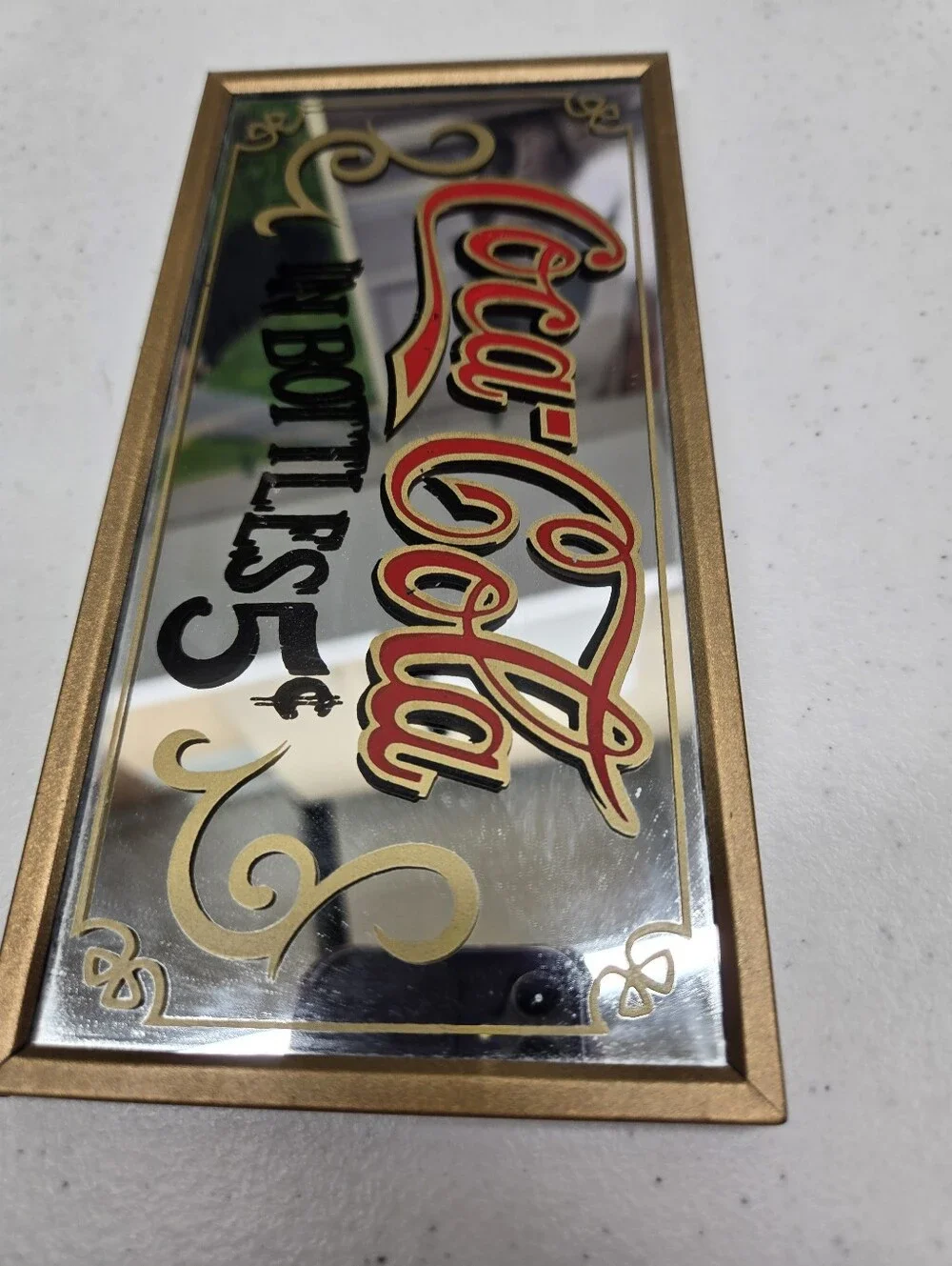 Coca-Cola Advertising Mirror Approx. 4” X 8” Great Piece Rare. Very Good Cond